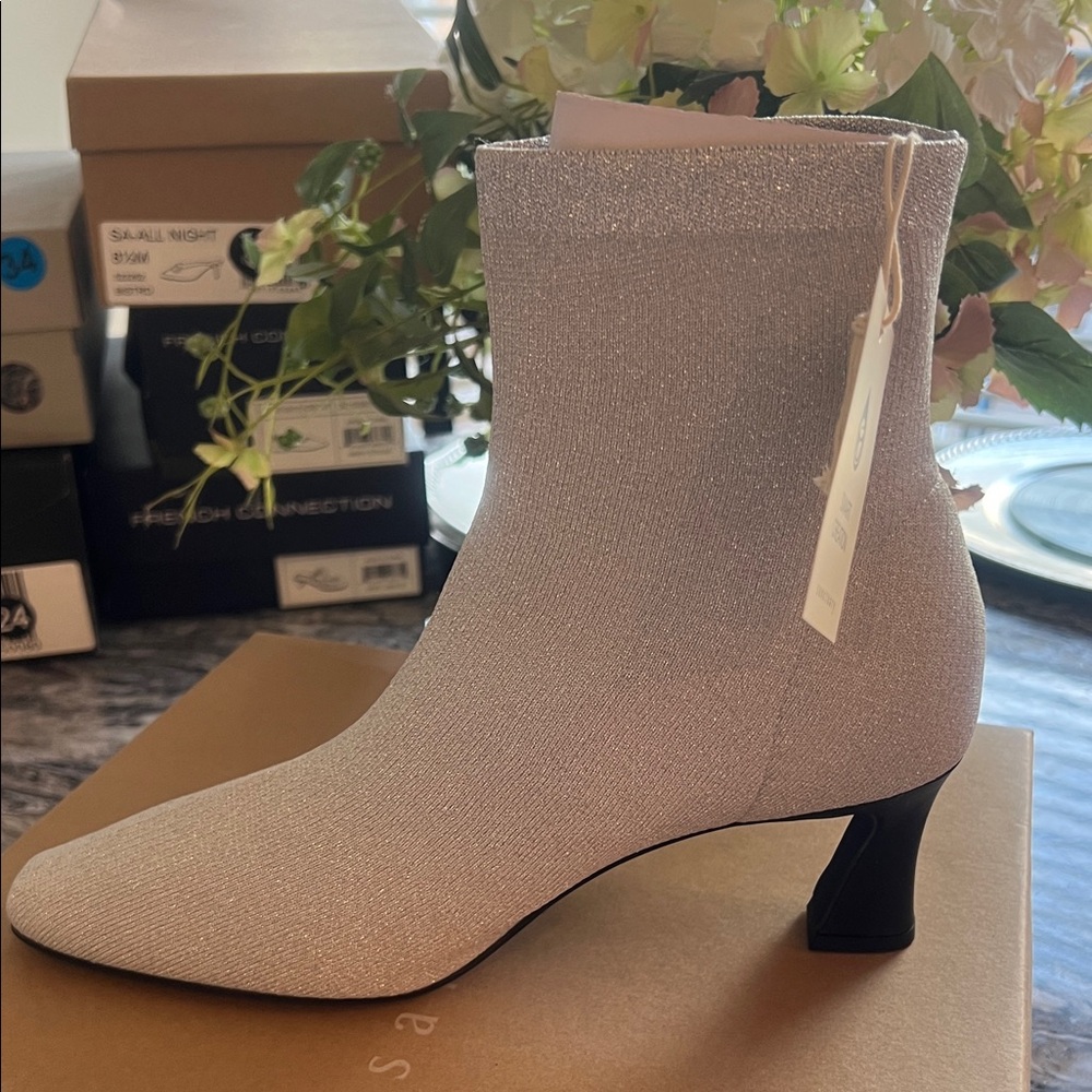 Sanctuary Shimmering Silver Ankle Booties